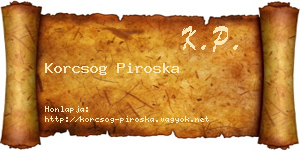 Korcsog Piroska névjegykártya